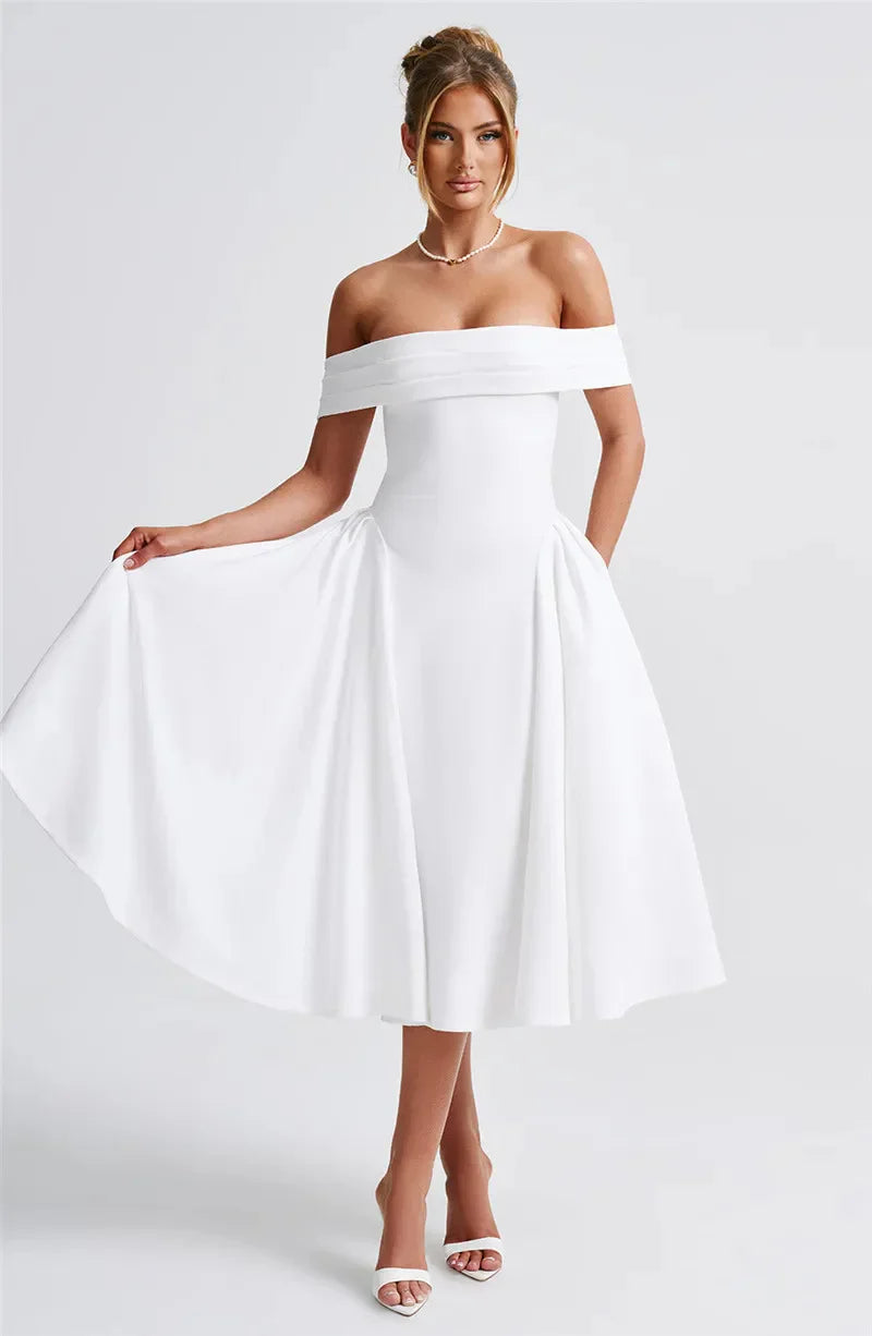 BENNET MIDI DRESS - WHITE