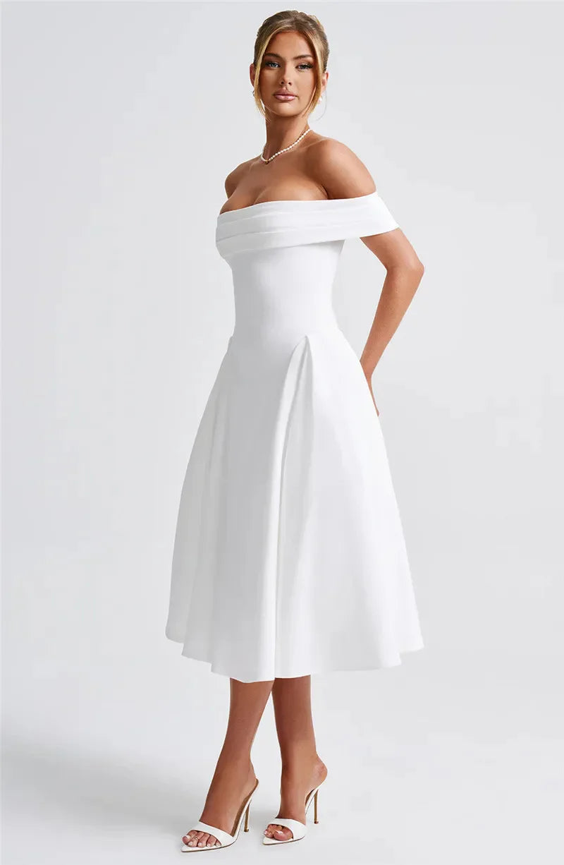 BENNET MIDI DRESS - WHITE