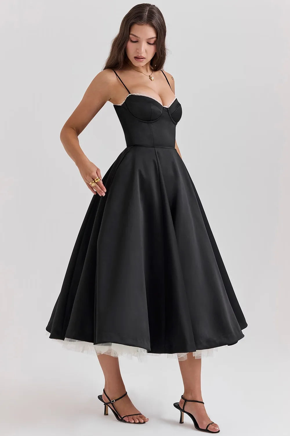 SELENE MIDI DRESS - BLACK