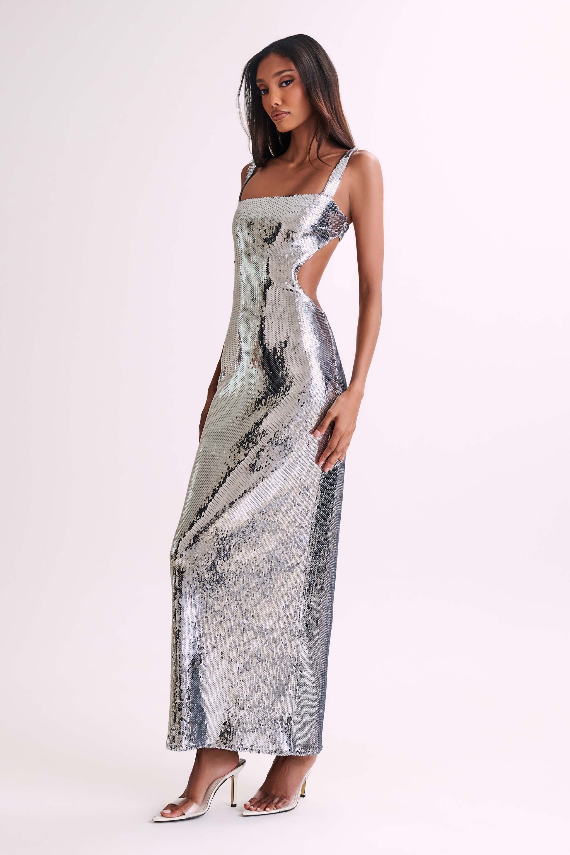 ERIS MAXI DRESS - SILVER