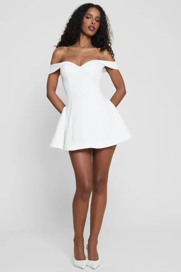 Calista Corset Mini Dress - White