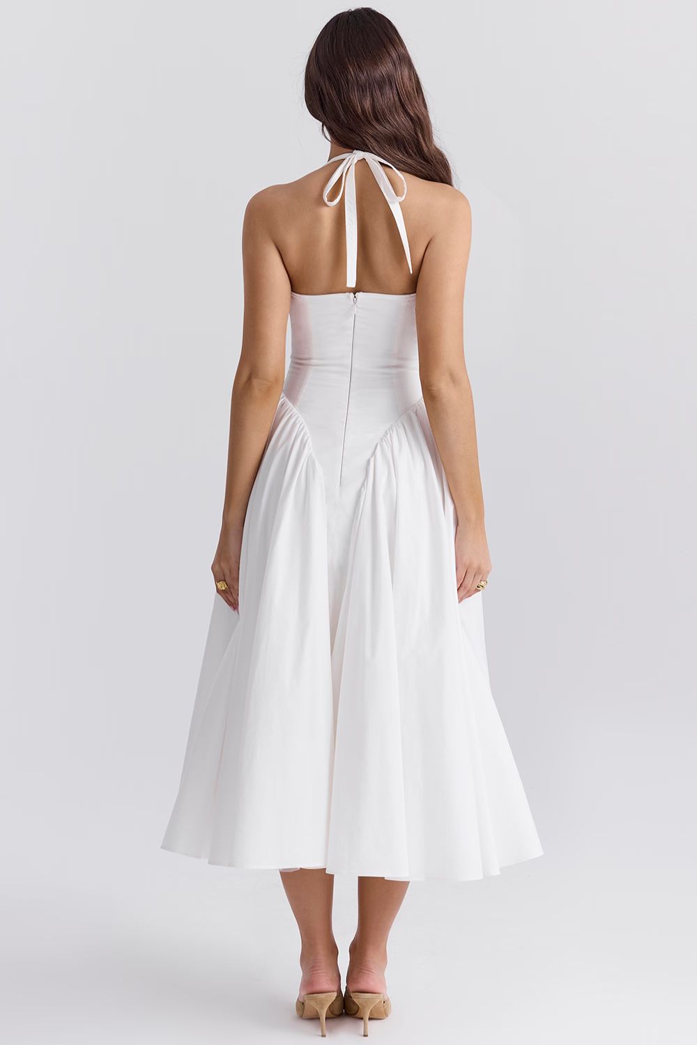 MIRA MIDI DRESS - WHITE