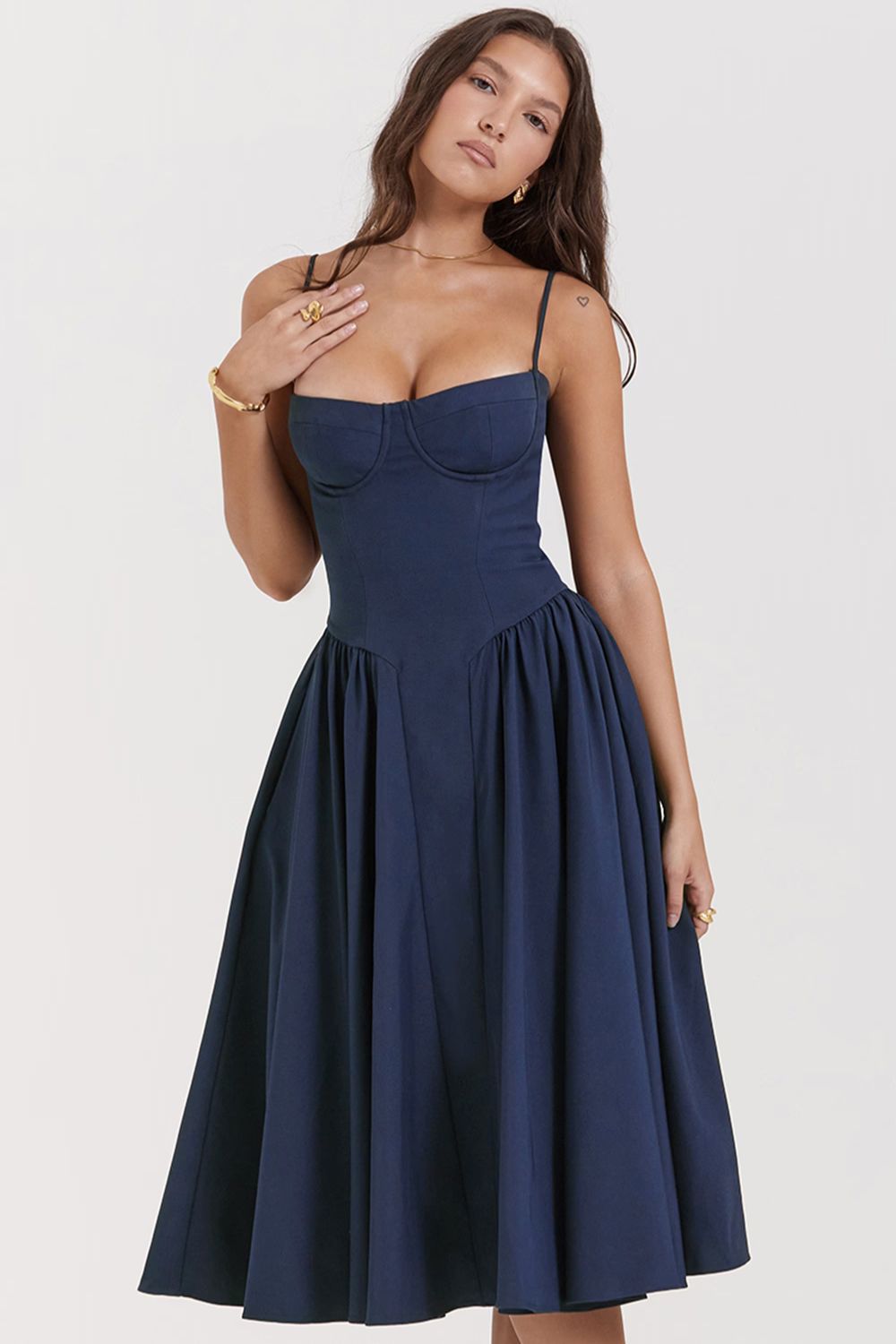 PENELOPE MIDI DRESS - NAVY