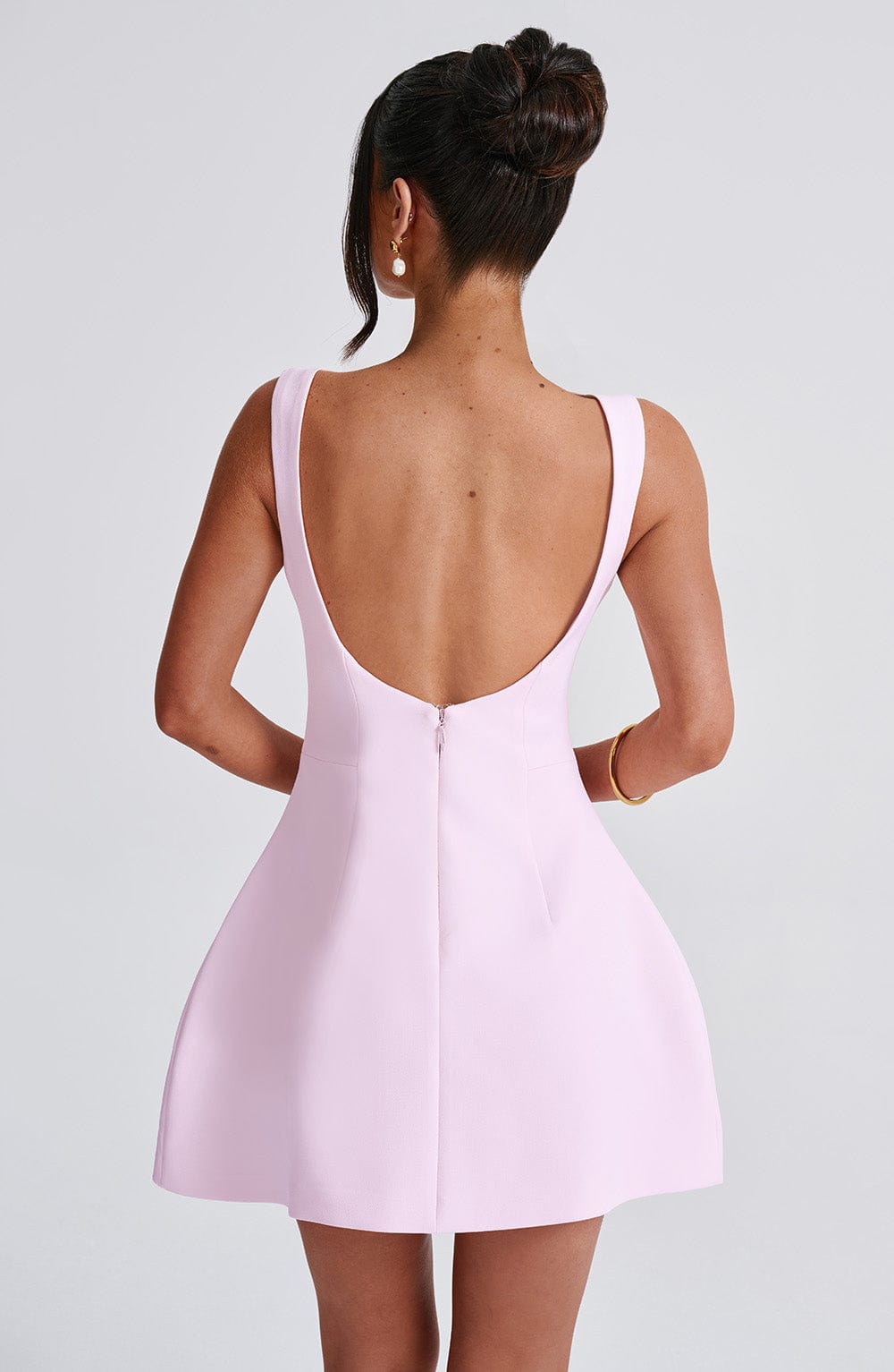 LILA BACKLESS MINI DRESS - BLUSH