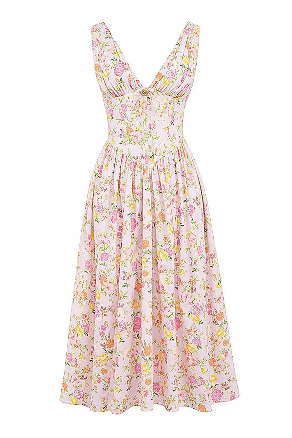 CRYSTAL MIDI DRESS - PINK MEADOW