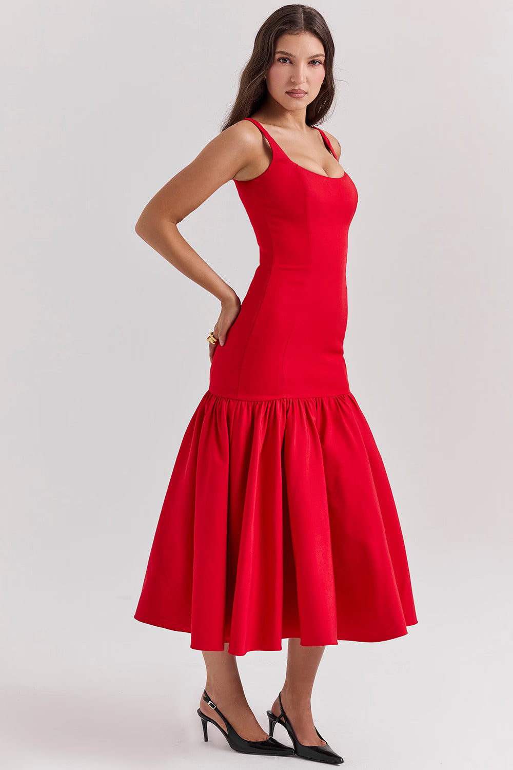 BIANCA MIDI DRESS - RED